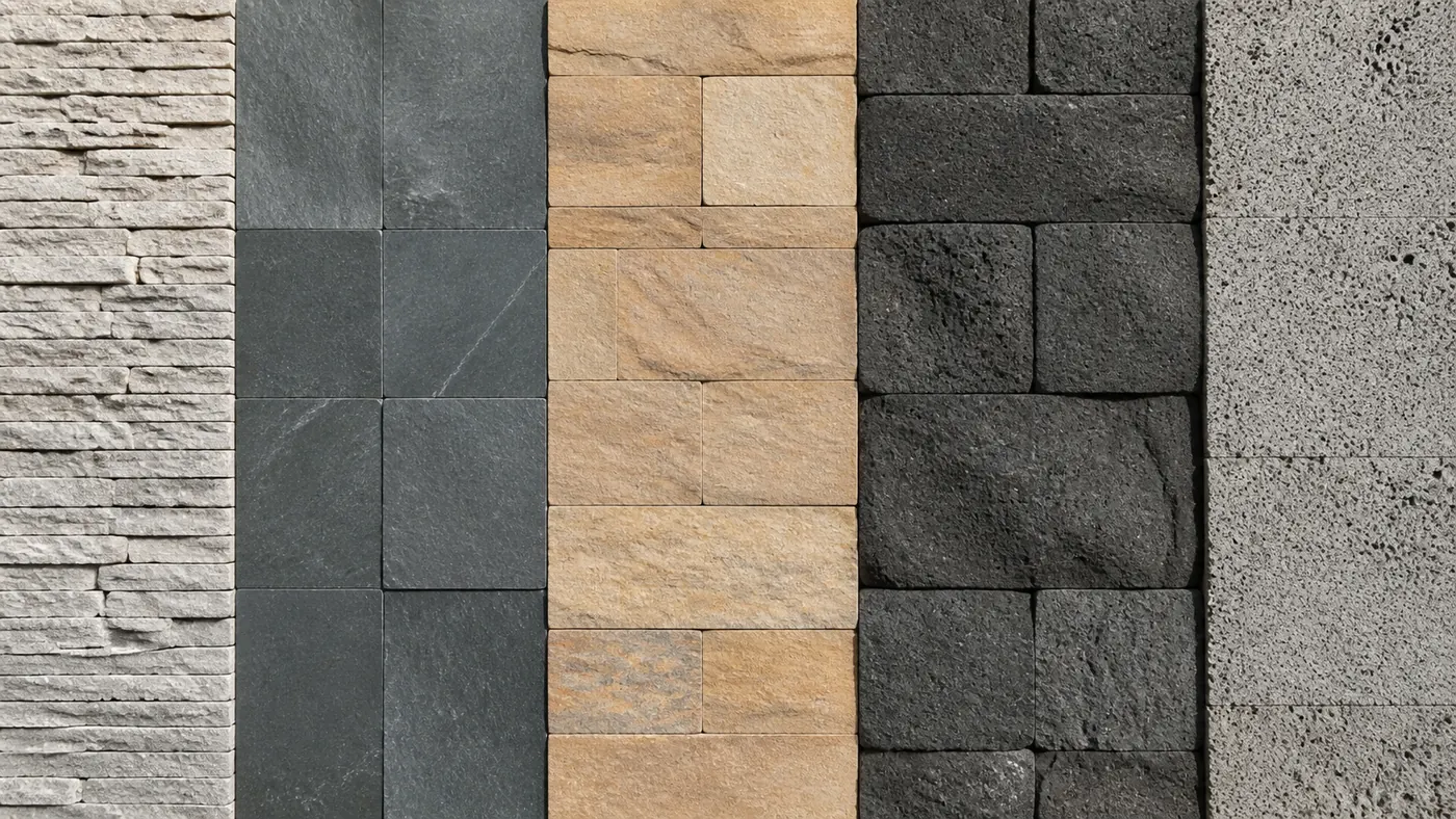 mẫu slate sa thạch và đá ong ốp tường