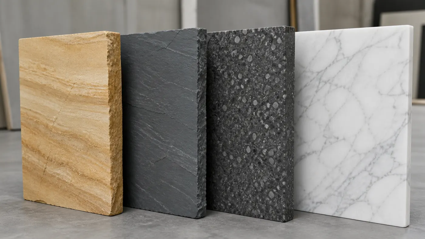 Các nhóm sa thạch bazan granite và marble